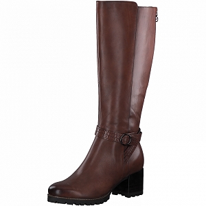 CHARMANT ECHARPE GRANDE FRANGE A CARREAUX 25609-27-BOTTE:Marron