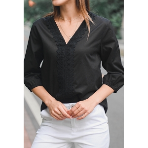 ROBE FLEURIE TOP DENTELLES:Noir