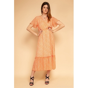 23218-41-LACETS ROBE SOLEIL JAUNE:Orange