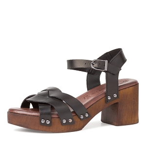 ROBE COURTE MANCHE LONGUE 28331-28-SANDALES:Noir