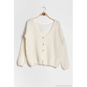 JANIKA CITY SHOPPER MEDIUM GILET MOHAIR LAINE:Beige