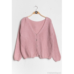 SCARPY CREATION GILET MOHAIR LAINE<br>Rose
