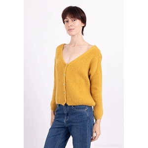 SCARPY CREATION GILET MOHAIR LAINE<br>Jaune