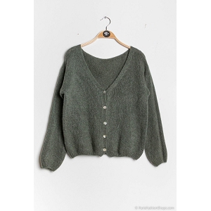 SCARPY CREATION GILET MOHAIR LAINE<br>Vert