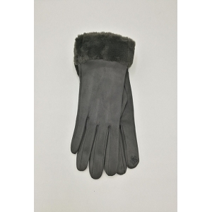 S2010 GANTS TACTILES FAUSSE FOURRURE:Gris