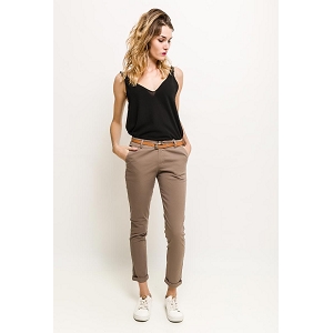 LEONA CITY SHOPPER MEDIUM PANTALON CHINO:Marron