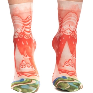 28206-24-SANDALES SOCQUETTES:Orange