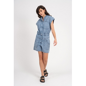 28300-28 COMBISHORT JEAN:Bleu