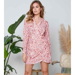 ROSEMARY ROBE LONGUE IMPRIMEE ROBE COURTE:Rose