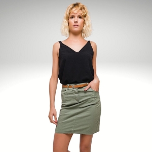 ROBE CHEMISE LONGUE JUPE DROITE CHINO:Vert