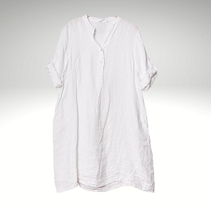 PULL DE NOEL RODE EN LIN LINETTA:Blanc