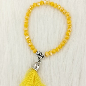 1460 SMOOTH POUPETTE BRACELET POMPON:Jaune