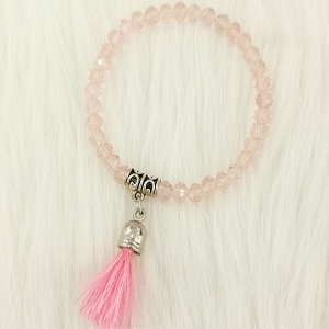 24232-42-TROTTEURS POUPETTE BRACELET POMPON:Rose