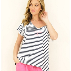 28300-26-SANDALES LAURANA T SHIRT OVERSIZE:Bleu