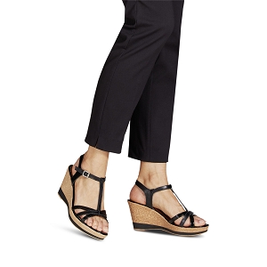 INES ROBE PULL MAILL TORSADEE 28347-26-SANDALES:Noir