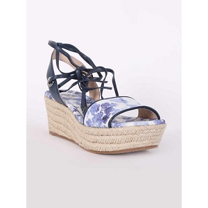 NICOLE CROCO PRINTED MARGIE FLATFORM:Bleu