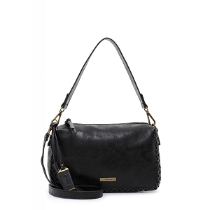 23763-32-CH. A LACETS JANNE HANDBAG WITH ZIPPER MEDIUM:Noir