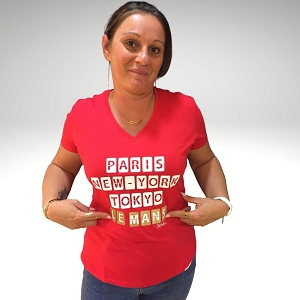 28314-24-SANDALES T SHIRT COL V:Rouge