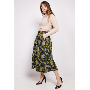 SCARPY CREATION JUPE À CEINTURE IMPRIMÉ MILITAIRE<br>Jaune