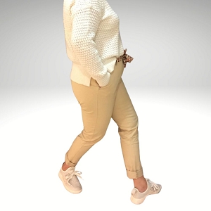 BLAIRE SARAH CHINO UNI BAMDEAU IMPRIMÉ:Naturel
