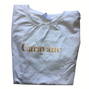 23707-20-LACETS STEPHANIE T SHIRT CARAVANE:Blanc