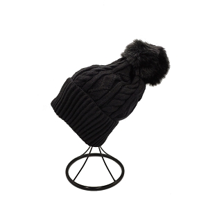 SCARPY CREATION CHARMANT BONNET POMPON PETITE TORSADE<br>Noir