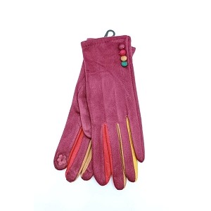 SCARPY CREATION CHARMANT GANTS TACTILES A POMPONS<br>Rouge