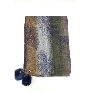 SCARPY CREATION CHARMANTE ECHARPE JACQUARD POMPONS<br>Noir