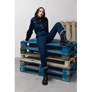 SCARPY CREATION DAPHNEA COMBINAISON PANTALON DENIM MANCHES LONGUES<br>Bleu