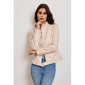 BR247 MADI VESTE COURTE SUEDINE CIRE:Beige