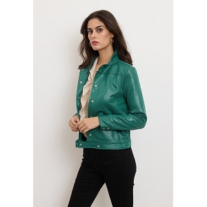 SCARPY CREATION MADI VESTE COURTE SUEDINE CIRE<br>Vert