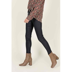 23782-29-LACETS MUSY PANTALON SLIM ENDUIT:Bleu