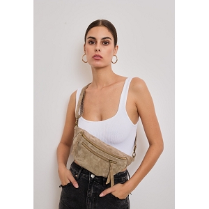 27520-28-MULE CINA SAC BANANE DOUBLE ZIP:Beige
