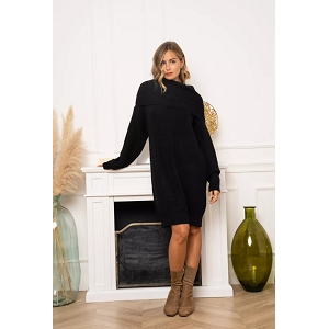 R6853 KIORI ROBE LONGUE CHIC:Noir