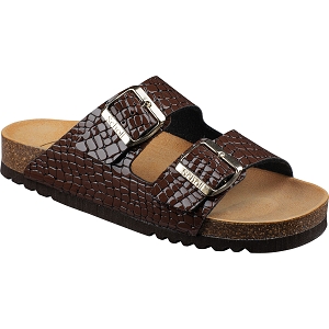 25042-41-BOTTES JOSEPHINE CROCO PRINTED:Marron
