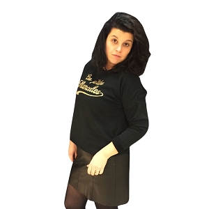 KAPITALES LES PTITES MANCELLES SWEAT BORD FRANC LOOSE<br>Noir