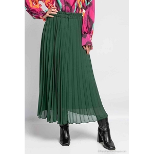  LORY JUPE LONGUE PLISSEE<br>Vert
