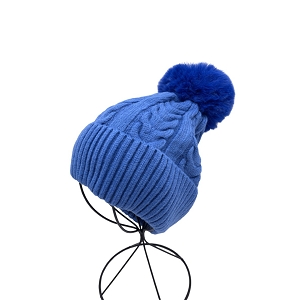 SCARPY CREATION BONNET POMPON AMOVIBLE REVERS<br>Bleu