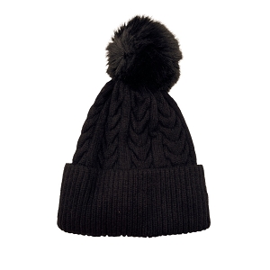 D5800 BONNET POMPON AMOVIBLE REVERS:Noir