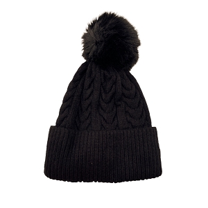 SCARPY CREATION BONNET POMPON AMOVIBLE REVERS<br>Noir