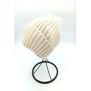 23618-26-LACETS BONNET CHAUD DOULBE SANS POMPON:Beige