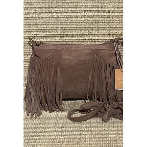 JUDITH POUCH SMALL CINNA SAC BANDOULIERE A FRANGES:Beige