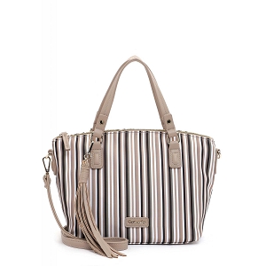 23619-22-CH. A LACETS LEA CITY SHOPPER SMALL:Beige