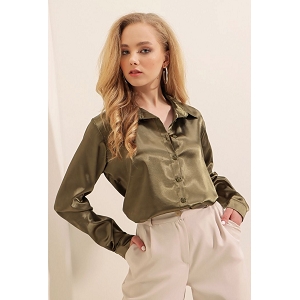 CHUTE DE CUIR PAR LOT DE 500G BICHOU CHEMISE SATIN:Vert