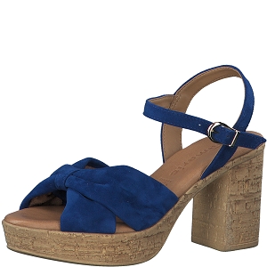 GILET EN LAINE RAYE 28316-30-SANDALES:Bleu