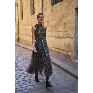 SCARPY CREATION CHOKKI JUPE LONGUE EN TULLE DE PRINTEMPS<br>Vert