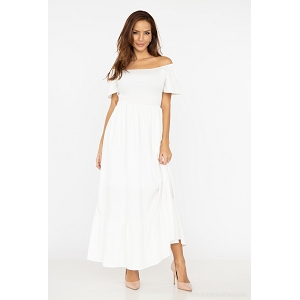 22320-26 MIMI ROBE LOGUE UNIE:Blanc