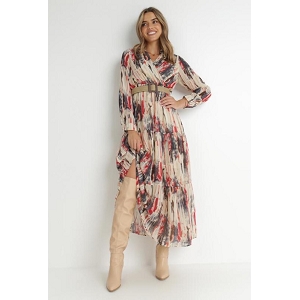 D6879 ROSA ROBE CACHE COEUR IMPRIME:Beige