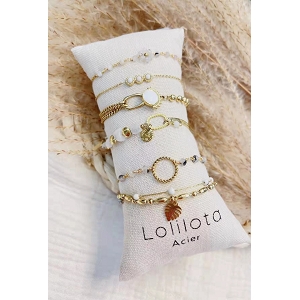 PANTALON CHINO LOLITA BRACELET:Blanc