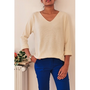 SCARPY CREATION ZAFIA PULL EN MAILLE LAINE<br>Beige